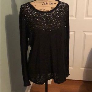 Black burnout long sleeve T-shirt